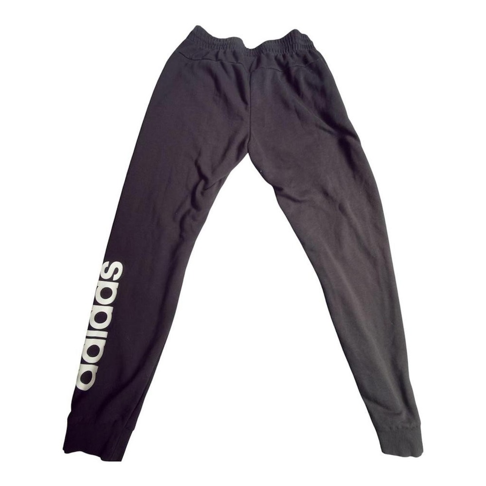 Adidas black joggers with white logo detail. size M